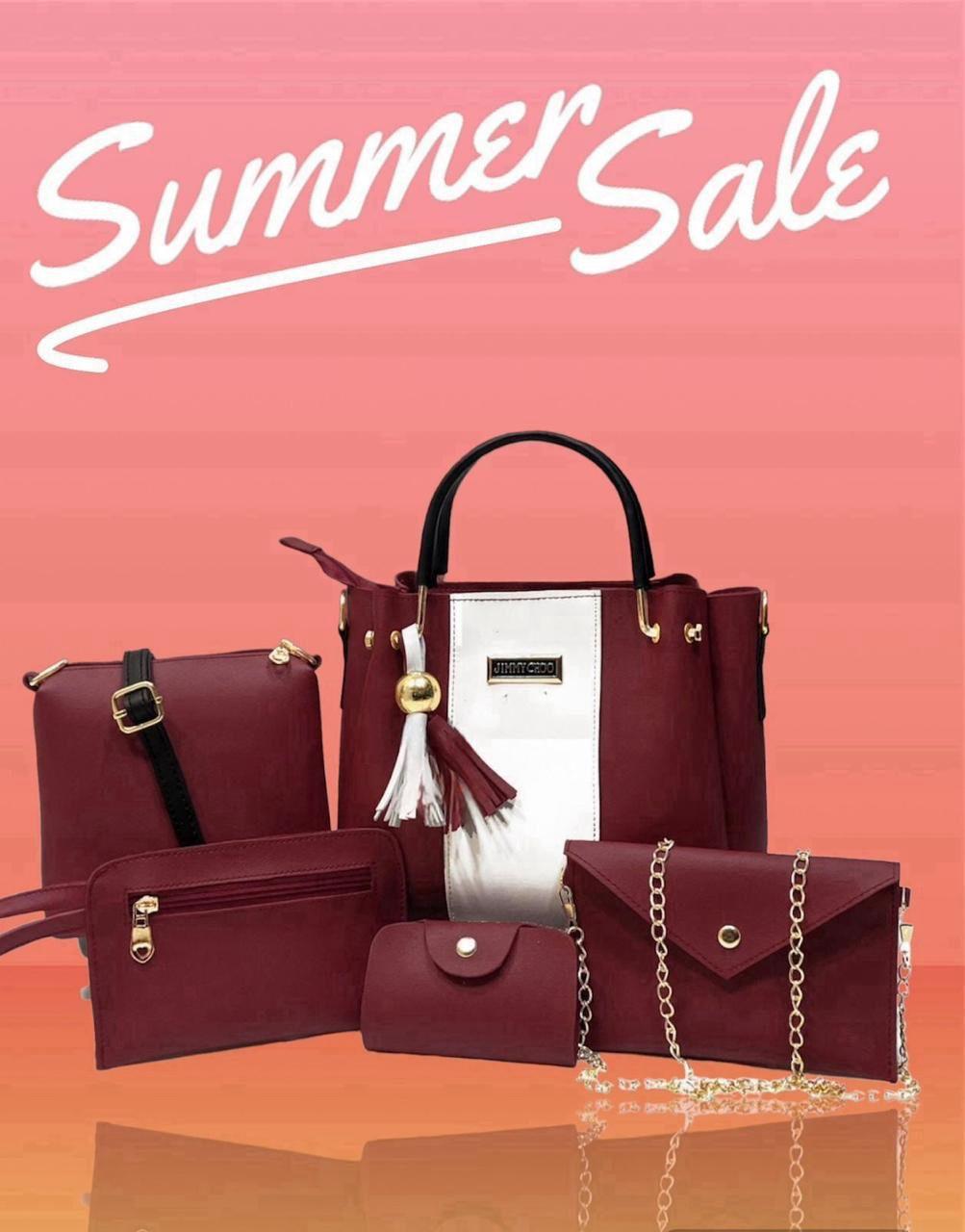 5-Piece Premium Women's Handbag Set – Stylish Tote Bag, Crossbody Bag, Clutch, Wallet & Coin Purse